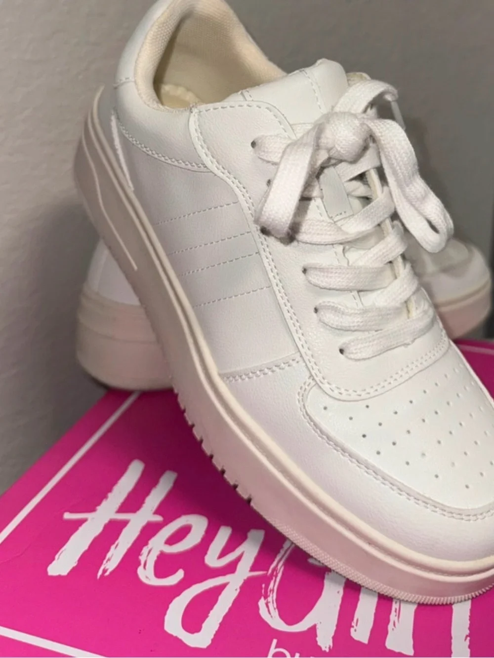 Corkys Women's White Platform Lace-Up Sneakers